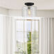 Logan 1 Light 10 inch Matte Black Semi-Flush Ceiling Light
